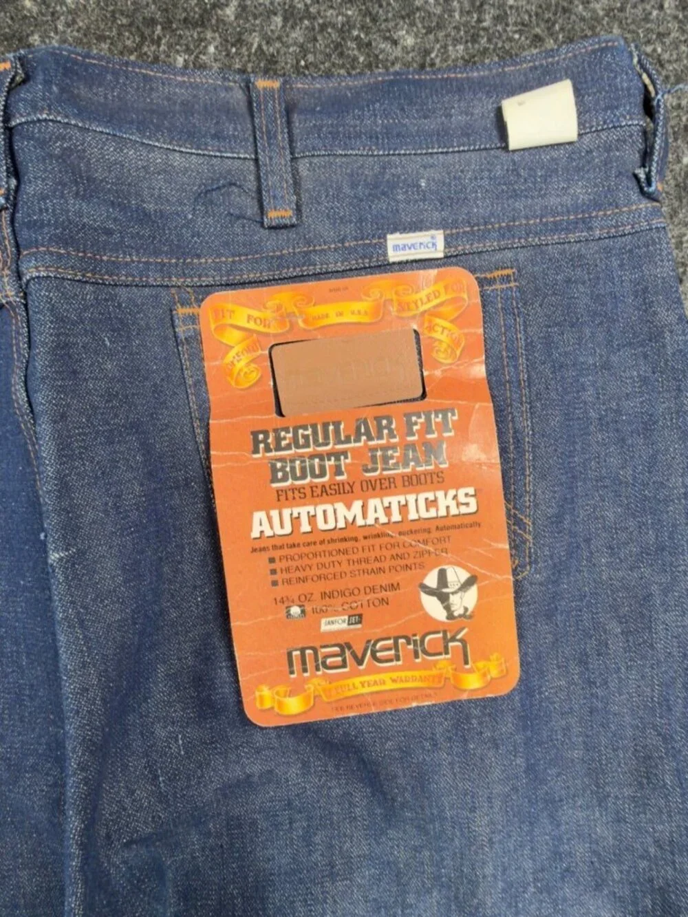 Vintage Maverick Automaticks Boot Jeans Mens 42x34 USA Made Deadstock NWT